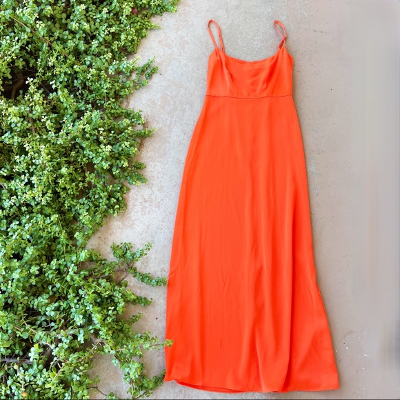 NBD Dresses & Skirts - NBD Revolve Mieko Red Orange Satin Maxi Dress Gown